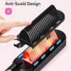 Wavytalk Hair Straightener Brush,Sleek Sweep Ionic Straightening Brush with 6 Temperature Adjust, Anti-Scald Ceramic Hair Straightener Comb Fast Heating for Home Salon, Dual Voltage, Rose Gold