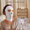 Red Light Therapy Mask for Face,Cordless LED Face Mask Light Therapy,USB C Rechargeable,Infrared Light Therapy Mask for Home Working Travel Yoga Sleep