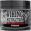 Viking Revolution Extreme Hold Pomade for Men – Style & Finish Your Hair - Extra Firm,Strong Hold & High Shine for Men’s Styling Support - Water Based Male Grooming Product is Easy to Wash Out, 4oz