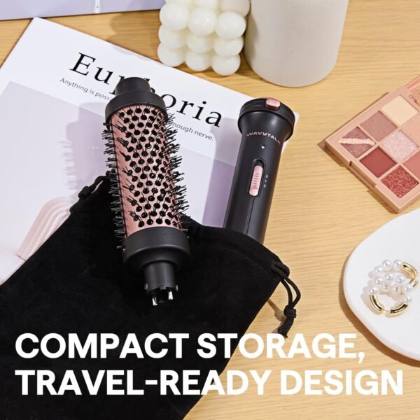 71rLR4cE7RL._AC_SL1500_.jpg Wavytalk Thermal Brush, 1 1/2 inch Heated Round Brush with Detachable Head, Velvet Pouch and Dual Voltage for Travel, Easy to Create Blowout Look, Rose Gold
