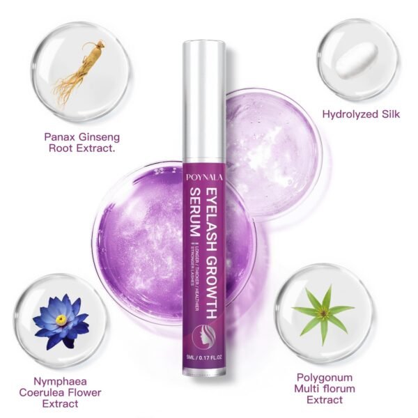Premium Eyelash Growth Serum - Lash Enhancing Serum with Advanced Formula to Boost Longer Fuller and Thicker Looking Lashes - Vegan & Cruelty - Free Treatment 5mL 0.17 Fl Oz