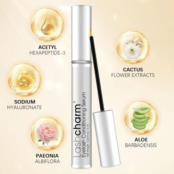 Eyelash growth serum and thickness 5mL,Eyelash serum to Grow lashes-Volumizing Lash Serum for Eyelash Growth Longer-Thicker Enhancing With Natural Formula,Vegan & Cruelty-Free for Sensitive Eyes