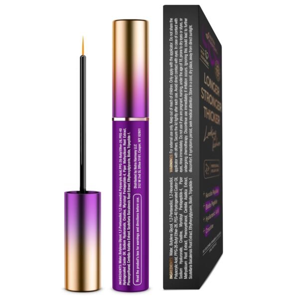 Enhancing Lash Serum for Eyelash Growth with Keratin and Biotin Peptides, Hyaluronic Acid, Creatine for Longer, Fuller, Thicker Lashes, Strength & Nourishment Treatment, Non-Irritating, Vegan, 8ml
