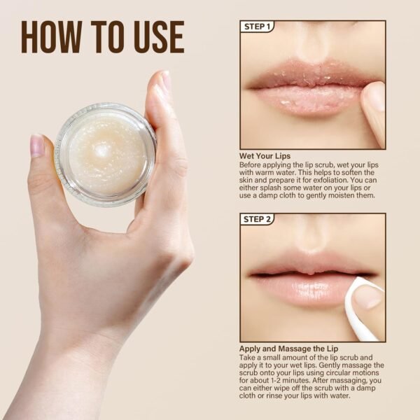 71rZhLCV02L._SL1500_.jpg EJW Nourishing Lip Scrub - Infused with Coconut Oil, Olive Fruit Oil, and Jojoba Seed Oil, 1.05oz - Exfoliate, Hydrate, and Glow for Chapped Dry, Dark Lips