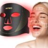 Red Light Therapy for Face, 3 Modes Portable Led Face Mask Light Therapy with Remote, Near-infrared 850 Red Light Mask with Timing Function, Led Light Therapy At Home 180 LED Beads