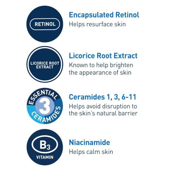 71riAk3JuaL._SL1500_.jpg CeraVe Resurfacing Retinol Serum For Post Acne Marks, Formulated With Licorice Root Extract & Niacinamide, Brightening Serum & Pore Minimizer For Face, Post Acne Skin Barrier Repair, Non-Comedogenic