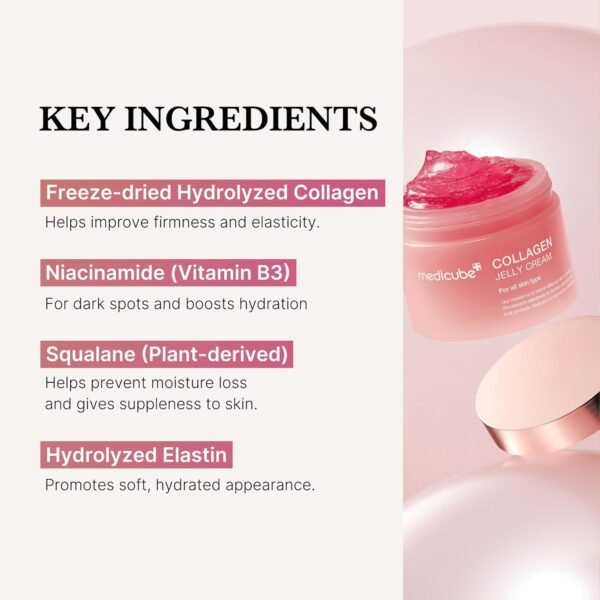 medicube Collagen Jelly Cream- Niacinamide & Freeze-Dried Hydrolyzed Collagen - Boosts skin's barrier hydration and gives 24h Glow & Lifted Look - Korean skincare (1.69 Fl Oz (Pack of 1))