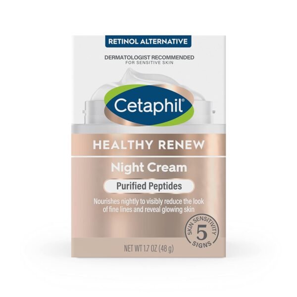 71rplDouFAL._SL1500_.jpg Cetaphil Healthy Renew Skin Tightening Night Cream 1.7 Oz, Wrinkle Repair Cream for Face with Peptides, Retinol Alternative Cream For Sensitive Skin, Fragrance Free
