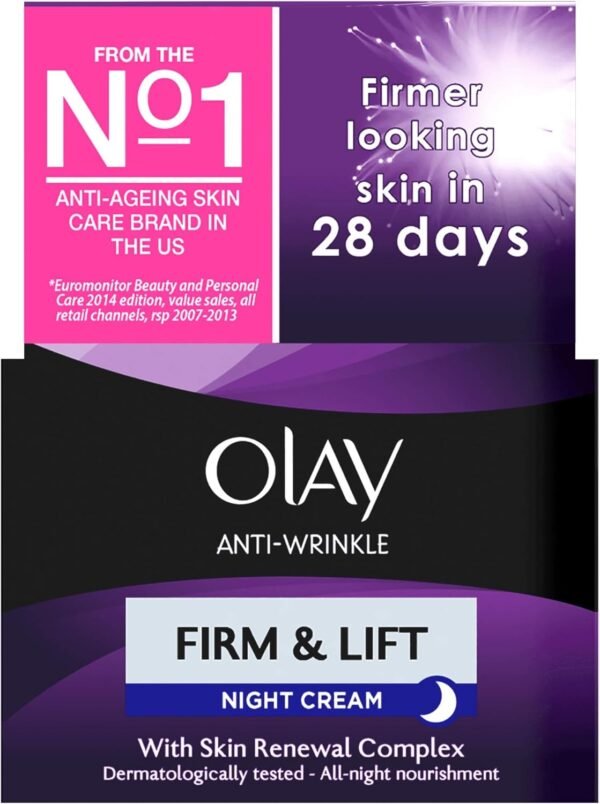 Olay Anti-Wrinkle Firm and Lift Night Cream for 40+, 1.7 Ounce