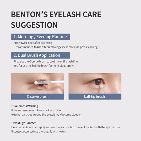 BENTON HONEST Eyelash Serum - Korean Skin Care Lash Serum with Hyaluronic Acid & Peptides | Eyelash & Eyebrow Growth Serum (0.33 fl oz)