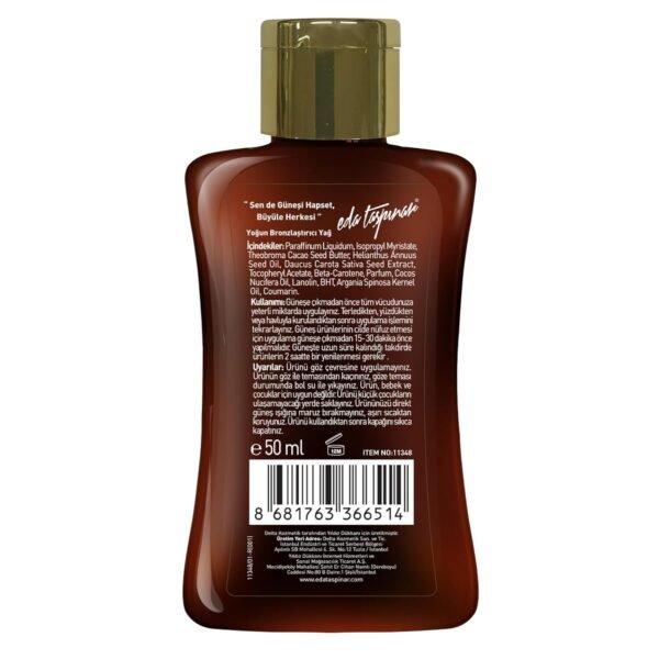 Eda Taspinar Intense Tanning Oil | Fast, Dark Outdoor Sun Tanning Lotion | Accelerated Dark Mediterranean Tan | No SPF | Golden & Long-Lasting | Travel Size (50 ml/1.7 fl oz) 2 Pack