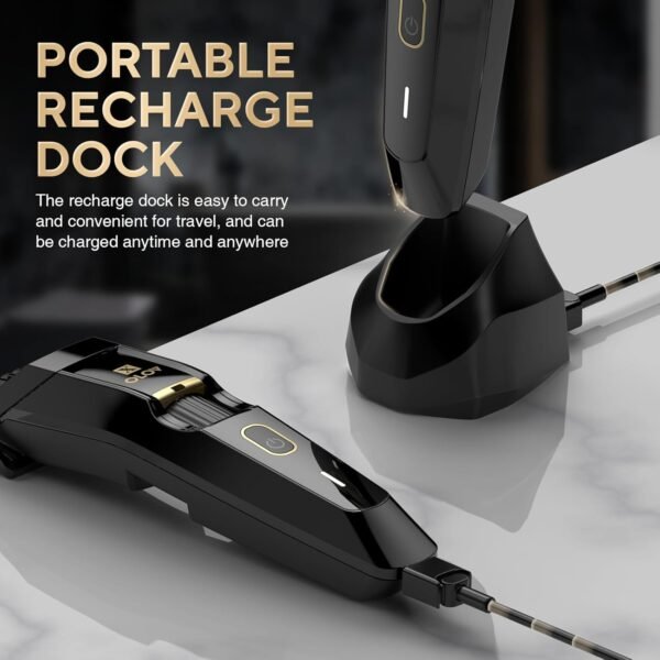 Men's Beard Trimmer - All-in-One Trimmer with Precision Dial - Premium Facial Hair Groomer - Adjustable 20 Length Setting, USB Recharge Dock, Cordless Waterproof Wet/Dry Clipper