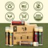 71spHIDYvL._SL1000_.jpg Earth's Daughter USDA Organic Lip Balm 6-Pack - Fruit Flavors, Beeswax, Coconut Oil, Vitamin E - Best Lip Repair Chapstick for Dry Cracked Lips - Moisturizing Lip Care
