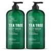 Botanic Hearth Tea Tree Body Wash | 16 fl oz | Helps Soothe Itchy, Dry Skin, Antifungal Body Wash with 100% Pure Tea Tree Oil | Sulfate Free, Paraben Free, for Men and Women Set of 2