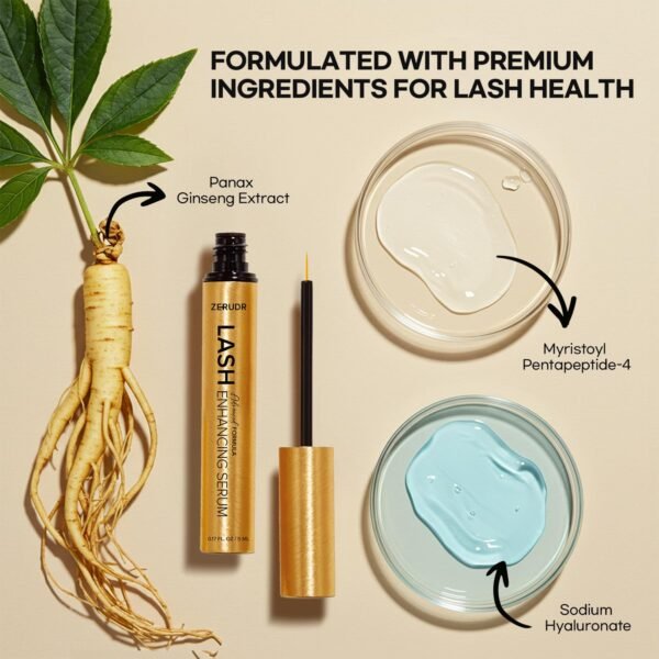 Eyelash Growth Serum: Lash Enhancer for Thicker, Longer, Fuller Lashes with Natural Volume, Strength & Nourishment – Advanced Formula (3mL)