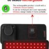 Rechargeable 60-Beads Red Light Therapy LED Pad, 5.5 X 11.8 Inch, Wearable 850nm & 660nm Infrared Belt for Neck Knee Body with Built-in 1500mAh Battery & Auto Timer