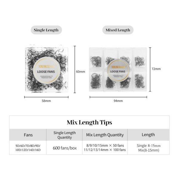 71tJCbTFFIL._SL1500_.jpg Premade Eyelash Extensions - 600 Fans, 10D, Volume Lash, 0.07 Thickness, D Curl, Mix 8-15mm Fluffy Soft Handmade Loose Fan