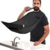 BEARD KING Beard Bib Apron - Shaving Set for Dad - As Seen on Shark Tank - Men's Hair Catcher for Shaving - Grooming Accessories, Black