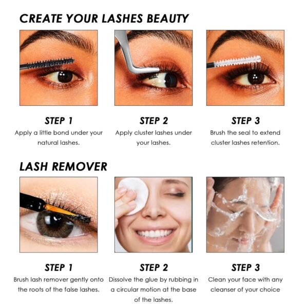 71tVK13XQpL._SL1500_.jpg Lash Clusters DIY Lash Extensions Kit 320pcs Individual Lashes Clusters 30D 40D D Curl Eyelash Extension Kit with Applicator and Lash Bond&Seal,Clusters Lash Glue Remover Mix 10-16mm (30D+40D-320 KIT)