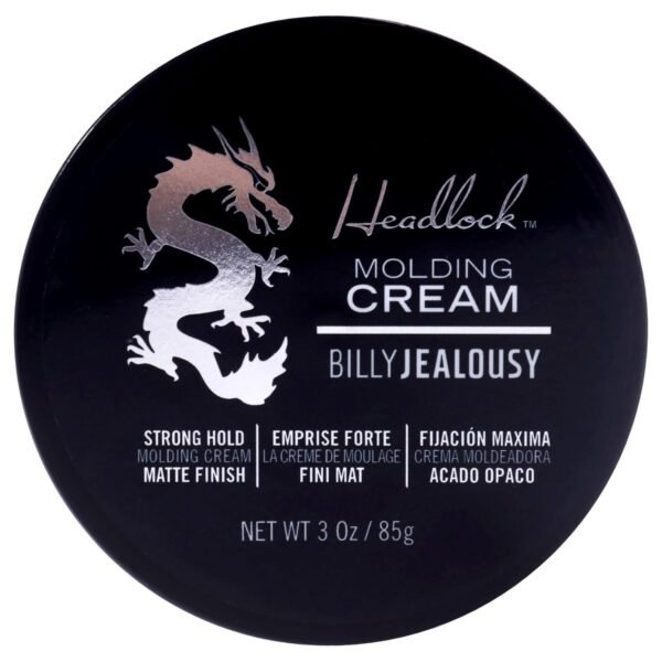 Billy Jealousy Headlock Hair Molding Cream, Hair Styling Cream for Men with Strong All-Day Hold, Natural Matte Finish Styling Agent for All Lengths, 3 Ounce