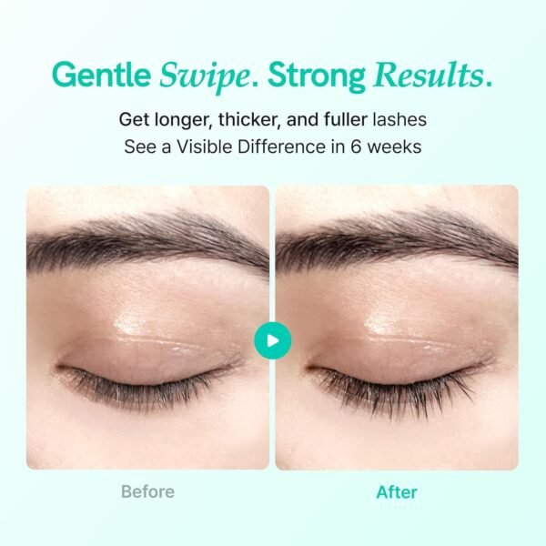 Korean Eyelash Growth Serum | Hyaluronic Acid, Biotin, Centella, Peptides | Nourishes & Strengthens Lashes | Vegan Prostaglandin Free & Non Irritating | 0.3 fl oz