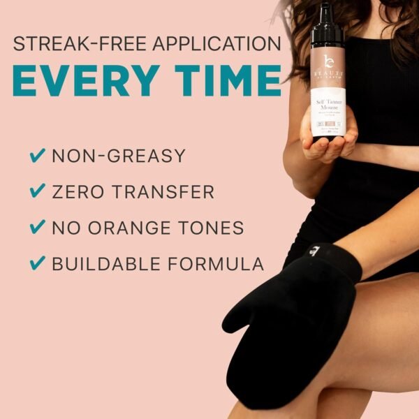 Self Tanner Tanning Mousse Kit - USA Made with Natural & Organic Ingredients, Self Tanner Mousse and Mitt, Tan Kit, Fake Tan Tanning Foam, Medium to Dark, Sunless Tanners Best Sellers