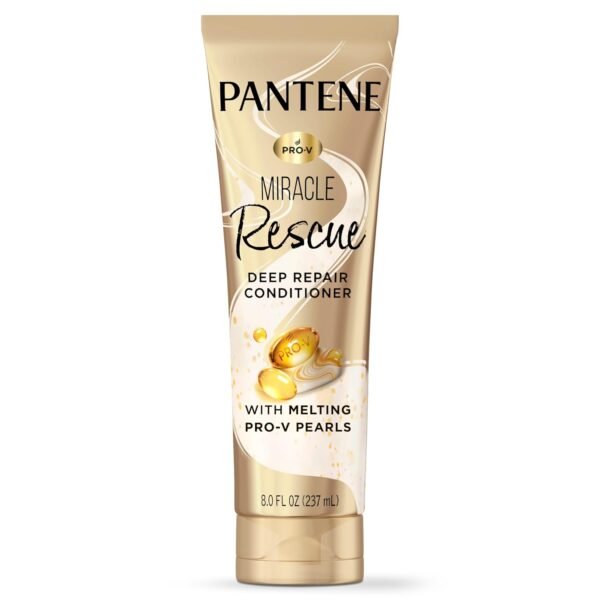 Pantene Miracle Rescue Deep Conditioner with Melting Pro-V Pearls - For Dry, Damaged, or Color-Treated Hair - Intense Moisture & Repair - 8.0 Oz
