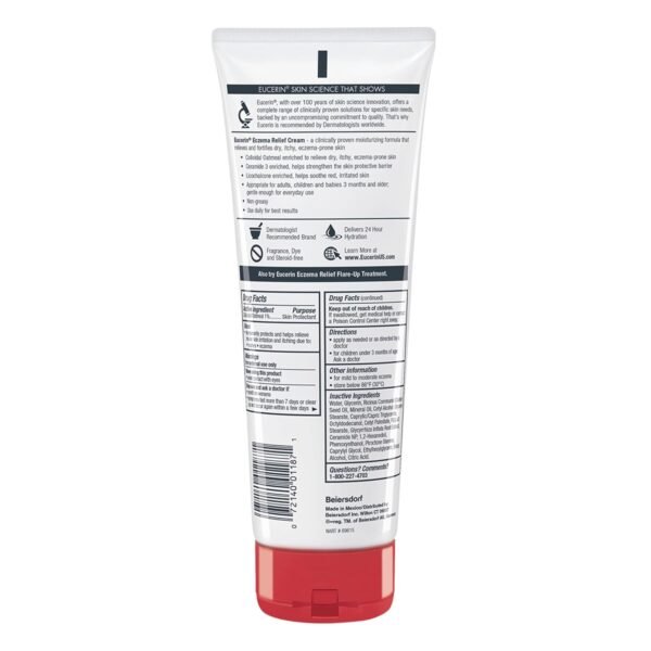 71uLuuJsRsL._SL1500_.jpg Eucerin Eczema Relief Cream, Full Body Lotion, Moisturizing Eczema Cream with Colloidal Oatmeal (Skin Protectant) and Ceramide 3, 8 Oz Tube