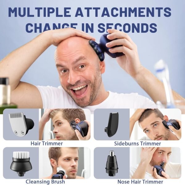 Head Shavers for Bald Men: 5-in-1 Electric Razor - Waterproof Shaving Grooming Kit for Balder - Turbo Speed & Precision Blades - Gift for Father