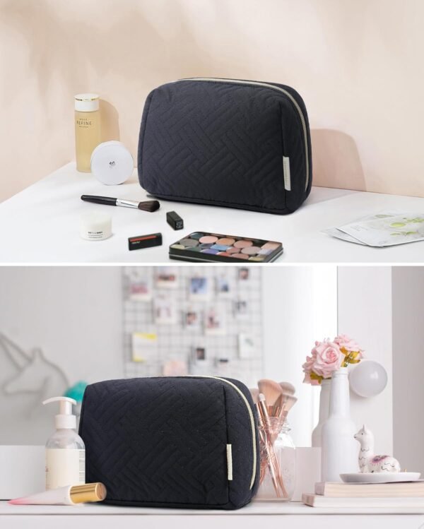 71uO4J2cRgL._AC_SL1500_.jpg BAGSMART Small Makeup Bag, Travel Cosmetic Bag Make Up Pouch Small Travel Zipper Pouch,Water-resistant Toiletry Bag,Makeup Organizer Bag for Women,Black