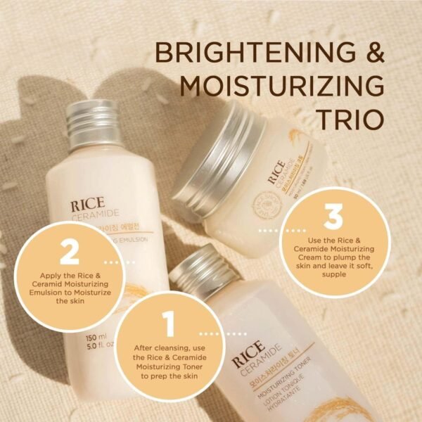 71uTEOmMj2L._SL1500_.jpg The Face Shop Rice Ceramide Moisturizing Cream - Rice Extract + Rice Bran Oil - Hydrating Targets Dryness, Brightening - Dermatologically Tested - Lightweight Moisturizer Face Cream - Korean Skin Care