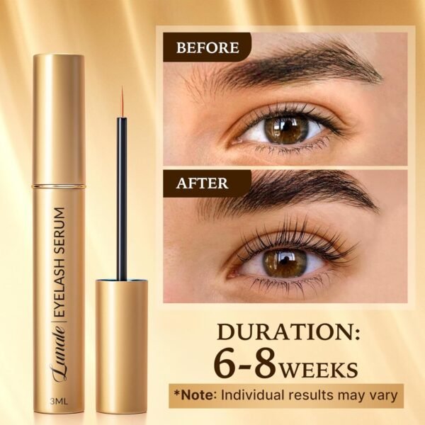 Eyelash Growth Serum with Advanced Formula: Rapid Eye Lash Enhancing Serum for Eyelash and Eyebrow Growth in 3-4 Weeks - Boost Longer Thicker and Fuller Lashes 3ML