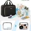 71uZ5gX9vPL._AC_SL1500_.jpg BAGSMART Toiletry Bag Hanging Travel Makeup Organizer with TSA Approved Transparent Cosmetic Bag Makeup Bag for Full Sized Toiletries, Large-Blck