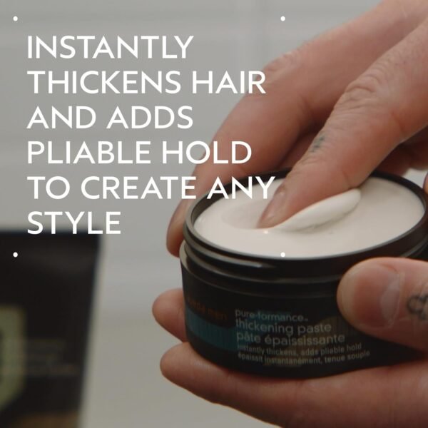 Aveda Men Pure-Formance Thickening Paste | Thickens Hair | Versatile Hold | Natural Finish Hair Styling Paste | 91% Naturally Derived*, 2.5 Fl Oz