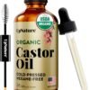 71unX6u3wNL._AC_SL1500_.jpg UpNature Organic Castor Oil (2 oz) 100% Pure Cold Pressed Unrefined Castor Oil for Hair Growth Support – Eyebrow Eyelash Growth Serum (Hexane Free) Natural Moisturizer in Glass Bottle