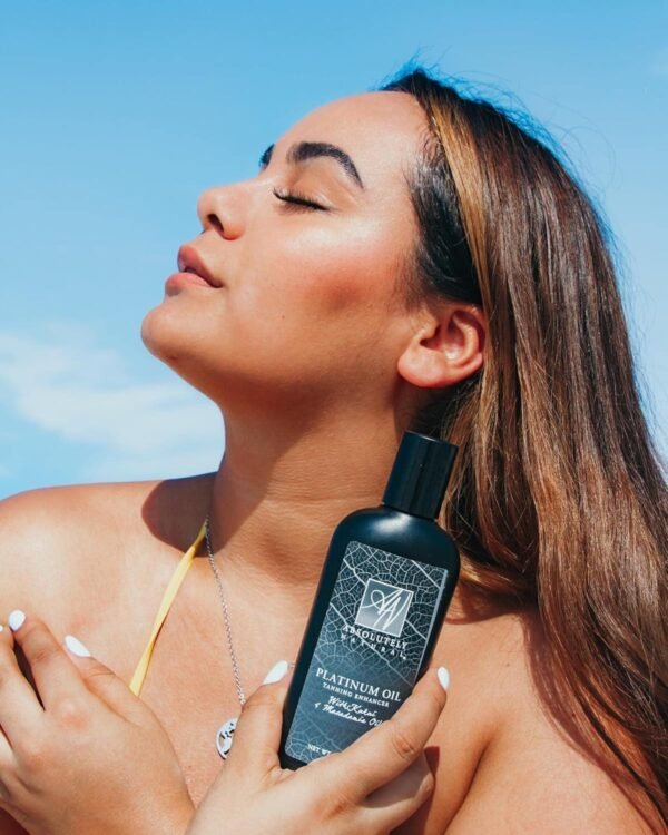 Organic Tanning Oil Outdoor Tanning Enhancer - Spa Quality & Reef Safe with Rose Hips & Aloe - Suntan Lotion with Bronzer for Massages - Made in USA 6oz