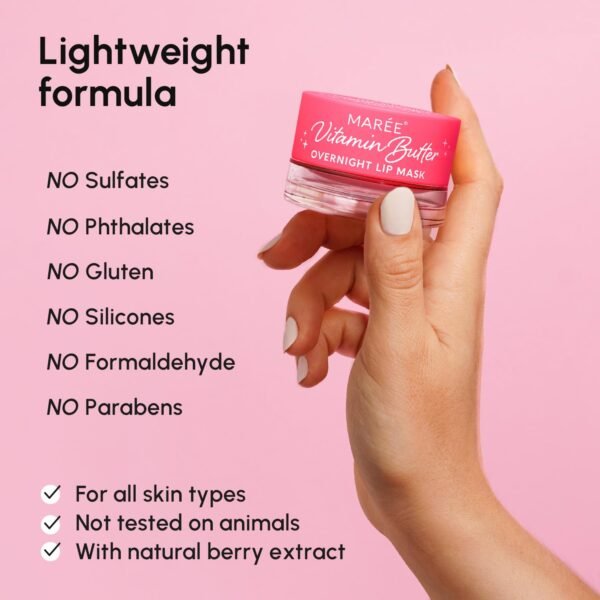 MAREE Lip Mask with Hyaluronic Acid - Overnight Butter Balm - Moisturizer for Very Dry Lips - Hidratante de Labios Care Hydration