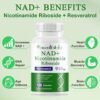 NAD+ Supplement, 910MG Liposomal NAD+ for Women & Men, Nicotinamide Riboside, Resveratrol, Quercetin, NAD Resveratrol Supplement for Anti-Aging, 120 Capsules