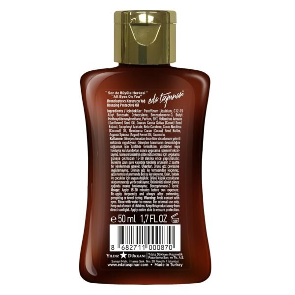 Eda Taspinar SPF 15 Bronzing&Protective Oil, Tanning&Protecting Oil Mediterranean Tan, Broad-Spectrum Nourishing, All Eyes On You!, Travel Size (50 ml/1.7 fl oz) 2 Pack
