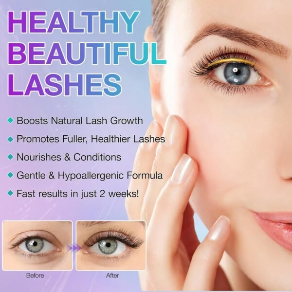 Lash Serum for Eyelash Growth Serum, EyelashSerum to Grow Lashes, Lash Enhancing, Thicker, Fuller, Longer, Naturally Beautiful, for Sensitive Eyes, Non Irritating