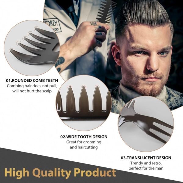 71wNm7atDtL._SL1500_.jpg Hair Brush for Men, DUAIU 7Pcs Combs for Men, Hair Styling Comb Set with Vent Hair Brush, Quiff Round Hair Brush, Wide Tooth Comb, Texture Comb for Blow Drying, Detangling, Grooming, Hairdressing