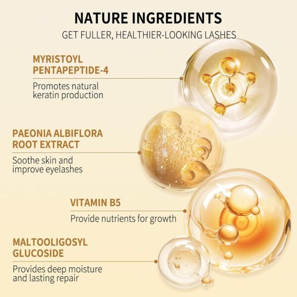 Eyelash Growth Serum for Thicker, Longer, Natural Lashes without Prostaglandin – Grow Luscious, Natural Lashes with Advanced Enhancer | Vegan & Cruelty-Free Treatment