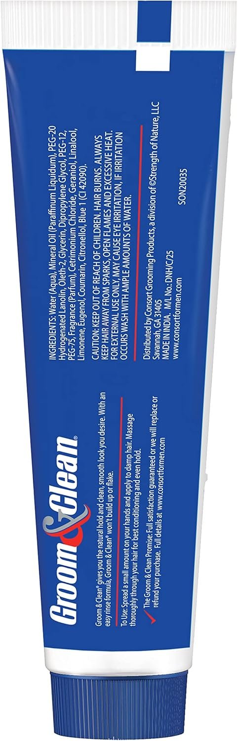 Groom & Clean Hair Styling Product - Men's Grooming Cream - Hair Styling Cream for Men, Medium All Day Hold for All Hairstyles, Easy Wash Off, Greaseless Hair Control 4.5 Oz (Pack of 2)