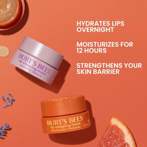 71wlm6g4NLL._SL1500_.jpg Burt’s Bees Lavender Vanilla Lip Sleeping Mask, With Hyaluronic Acid and Squalane Moisturizer To Instantly Hydrate Lips, Overnight Mask and Treatment, 0.45 oz.