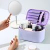 71xBiAMdM4L._SL1500_.jpg Meiyuuo Makeup Bag Cosmetic Bags Small for Women Zipper Pouch for Purse Essentials Makeup Organizer Waterproof Cute (Light Lavender Purple)