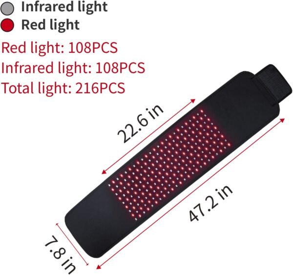 DGXINJUN Red Light Therapy Devices FDA Cleared Near Infrared 880nm Led Wrap Back Pain Relief Pad Home Use Wearable Belt Deep Penetrating Body Joints Muscle Benefits (2020 SMD Belt)