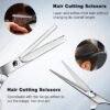 71xV7Ny0RJL._SL1500_.jpg Sirabe 9 PCS Hair Cutting Scissors Thinning Shears Kit, Professional Haircut Scissors Set, Barber Hairdressing Texturizing Shears Tools for Salon Home Men Women Kids Adults Pet