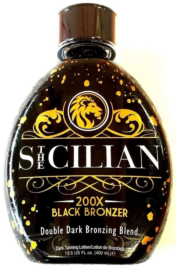 The Sicilian 200X Dark Black Bronzer Tanning Lotion - BEST for Glowing Skin - Gradual Bronzing & Sunless Self Tanner Lotion - Luxurious Sunless Body Tanning Lotion Nourishes Skin