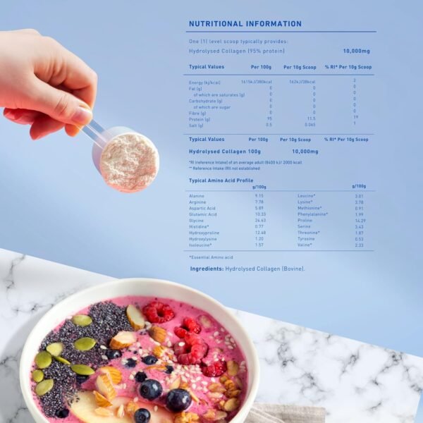 71xbhKF5K3L._AC_SL1500_.jpg The Intelligent Health Collagen Peptides Powder, 45 Servings, Hydrolyzed Collagen, Type I & III, Grass Fed, Unflavored, Gluten Free, Keto/Paleo, 10g Servings, 15.9 Oz, Skin Support, Hair, Nail, Joints