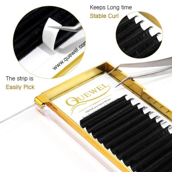 71xf4zQwCgL._SL1500_.jpg QUEWEL Volume Lash Extensions, 0.03 0.05 0.07 C CC D DD Curl Easy Fan Lashes Mix 8-20mm Self Fanning Lash Extensions Blooming Volume Eyelash Extensions(0.07D Mix8-15)